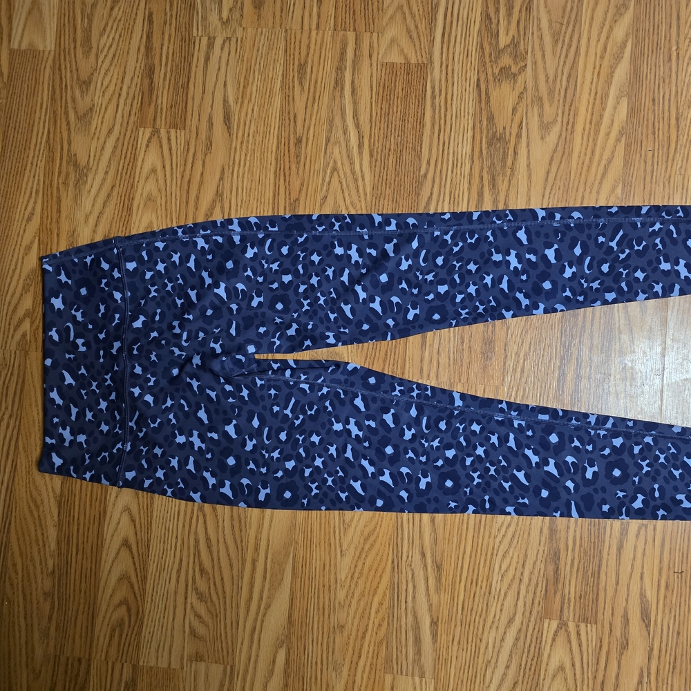 Blue Leopard Print Leggings